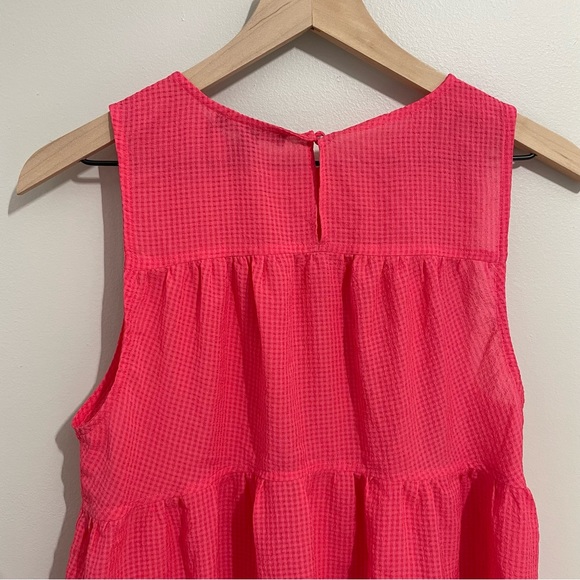 Banana Republic Pink Gingham Peplum Tank Top Sz S - Picture 9 of 11